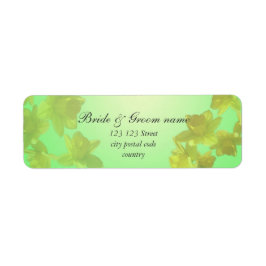 Etiqueta endereço de retorno do casamento, tulipas amarelas