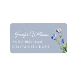 Etiqueta endereço de retorno do chá de fraldas azul floral 