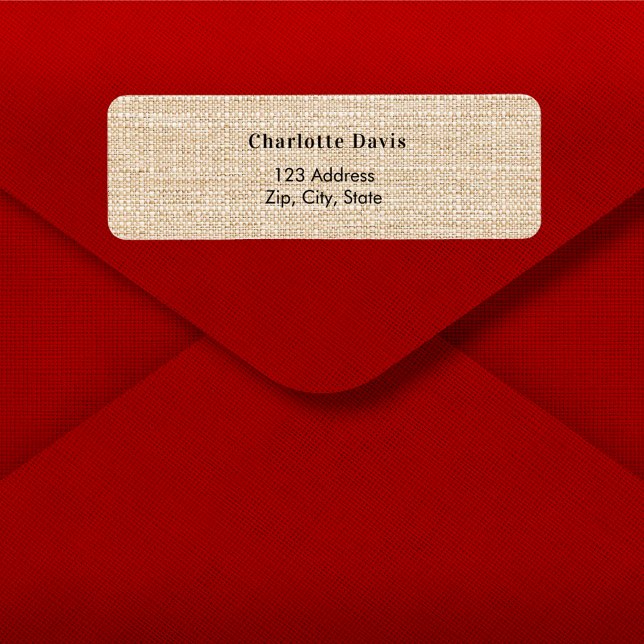 Etiqueta Endereço de retorno do monograma de burlap (Criador carregado)