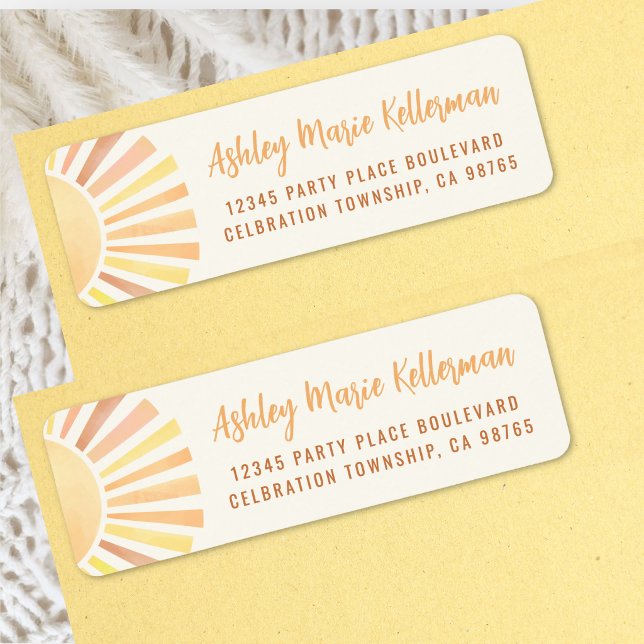 Etiqueta Endereço de Retorno do Sol Boho (Boho Sun Return Address Label )