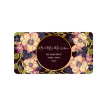 Endereço de Retorno Floral Borgonha