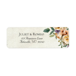 Etiqueta Endereço de Retorno Floral Creme