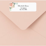 Etiqueta endereço de retorno floral de rosa gold<br><div class="desc">Um rosa de ouro e uma rosa rosa-rosa pincelada,  verde-floral e eucalipto e folhagem de ouro falso. Personalize e adicione seu nome e endereço. Letras negras.</div>