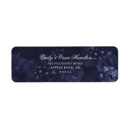 Etiqueta Endereço de Retorno Floral Gótico Boho Roxo Escuro