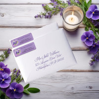 Endereço de Retorno Floral Roxo Violeta Boho Elega