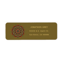 Endereço de Retorno Mandala Boho Terroso