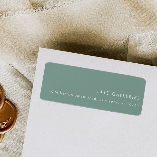 Etiqueta Endereço de Retorno Mínimo do Verde Chic Modern (Sage green chic modern minimalist return address labels.)