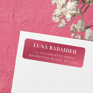 Etiqueta Endereço de retorno mínimo metálico-rosa moderno