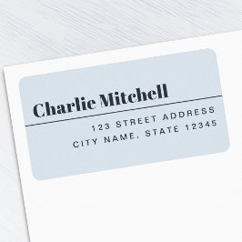 Etiqueta Endereço de retorno mínimo moderno de azul empoeir