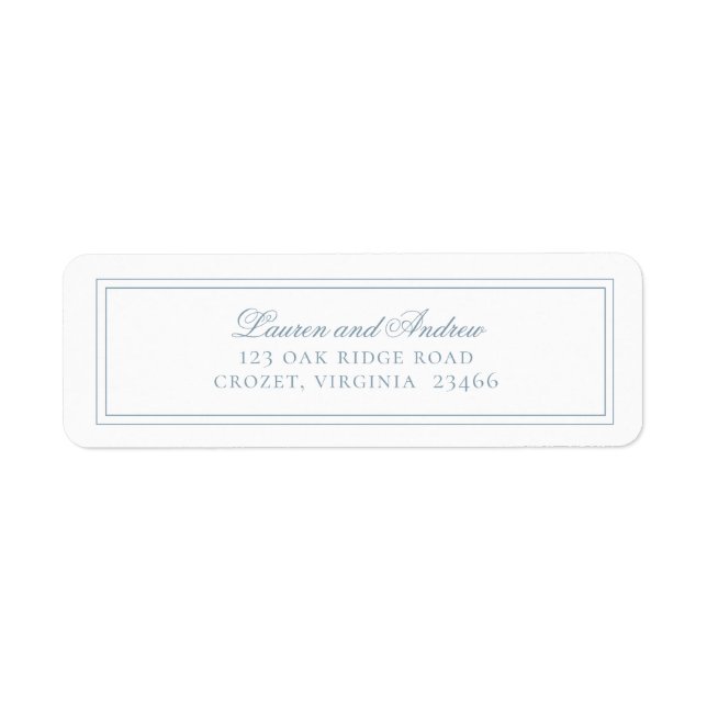 Etiqueta Endereço de Retorno Mínimo Moderno do Dusty Blue (Frente)