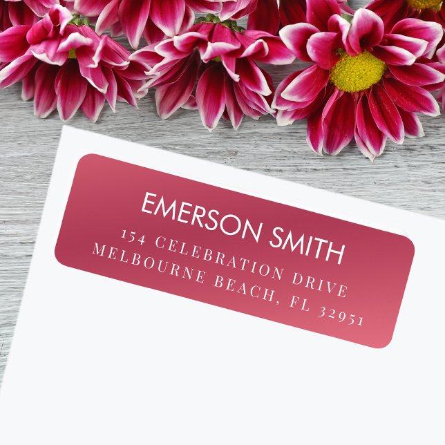 Etiqueta Endereço de retorno mínimo rosa moderno ( custom pink return address labels! personalized with your name and address High-quality adhesive.)