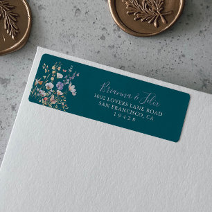 Etiqueta Endereço de Retorno Multicolorido de Verão Flor Si