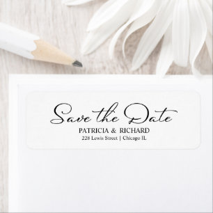 Etiqueta Endereço de Retorno para Casamento Caligrafia Save
