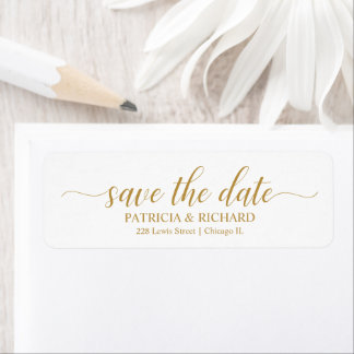 Etiqueta Endereço de Retorno para Save The Date de Casament