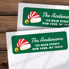 Etiqueta Endereço de Retorno Personalizado de Santa Hats Cu