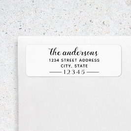 Etiqueta Endereço de Retorno Personalizado do Nome da Famíl