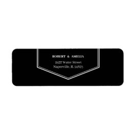 Etiqueta Endereço De Retorno Personalizado Simples Preto E 