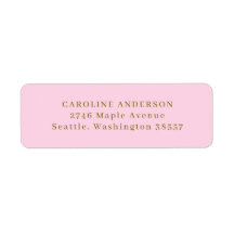 Endereço de Retorno Rosa e Dourado Personalizado E