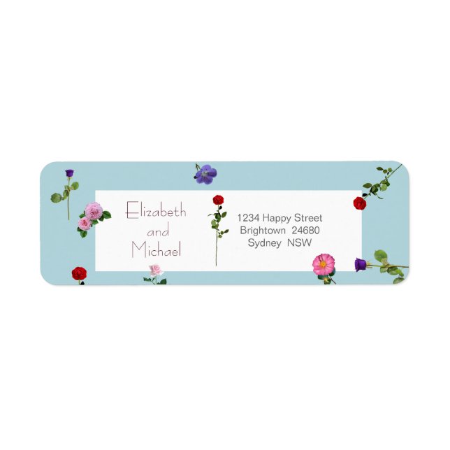 Etiqueta Endereço de Retorno Simples Floral Moderno Elegant (Frente)