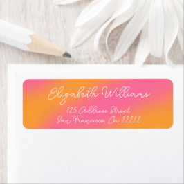 Etiqueta Endereço de Script Branco Cor-de-Rosa Simples