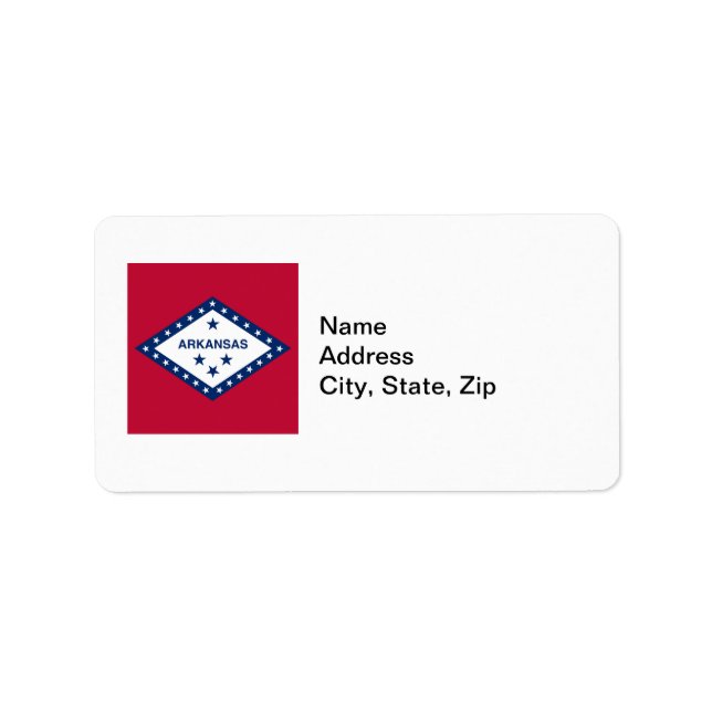 Etiqueta Endereço de Sinalizador do Estado do Arkansas (Frente)