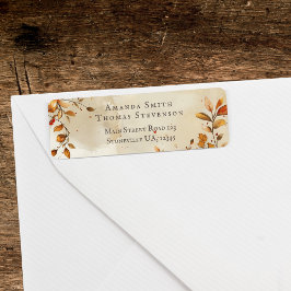 Etiqueta Endereço de volta do casamento no rusticário elega