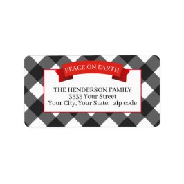 Etiqueta Endereço de Xadrez de Natal Buffalo