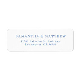 Etiqueta Endereço do Casal de Tipografia de Vintage Azul