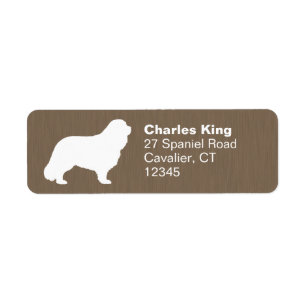 Etiqueta Endereço do Cavalier King Charles Spaniel Silhoue