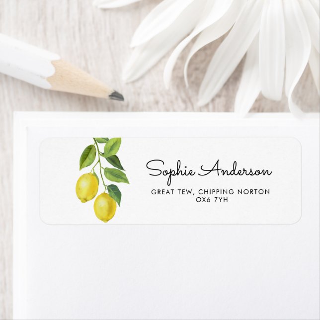 Etiqueta Endereço do Chá de fraldas Lemon (Insitu)