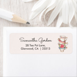 Etiqueta Endereço do Chá de Noiva Moderno Blush
