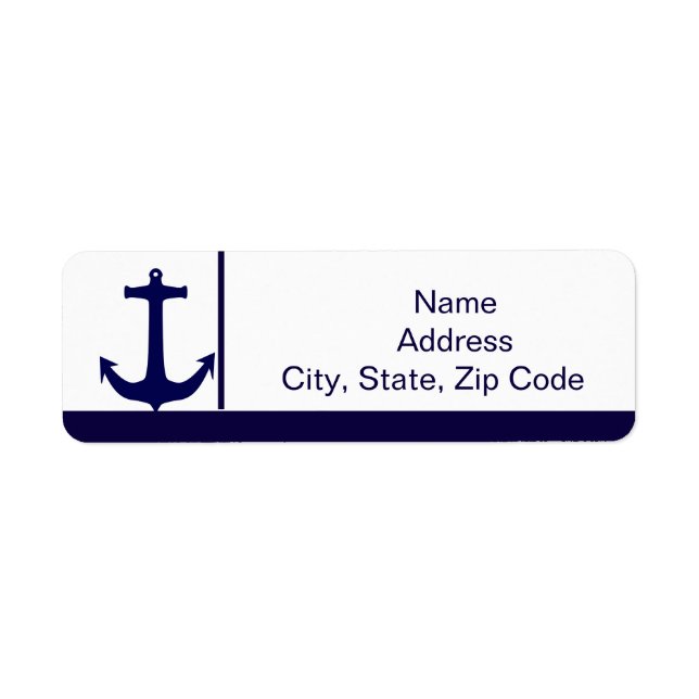 Etiqueta Endereço do Marinho de Âncora Náutica (Frente)