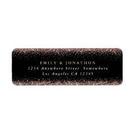 Etiqueta Endereço do Nome de Retorno Preto do Script Glitte