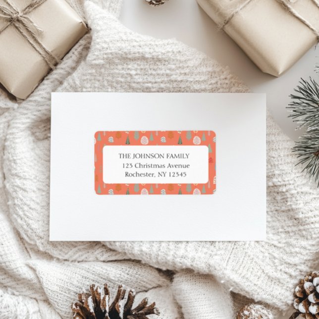 Etiqueta Endereço do Padrão da Árvore de Natal (Criador carregado)