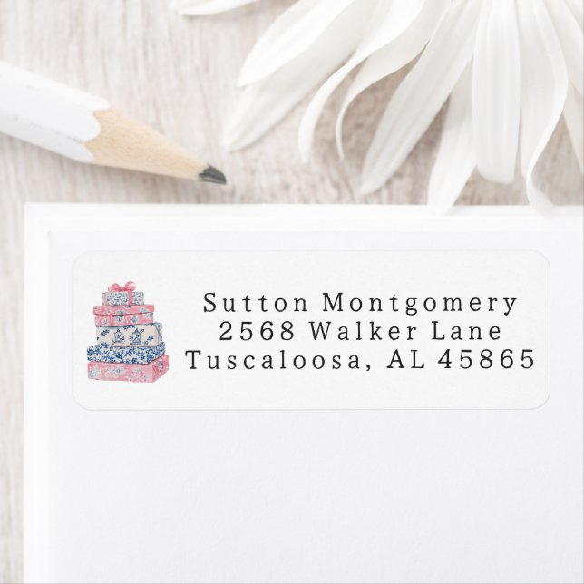Etiqueta Endereço do Presente da Avó Chinoiserie da pré-ppy (Insitu)