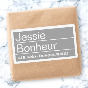 Etiqueta Endereço do remetente cinzento moderno legal