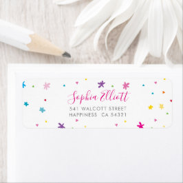 Etiqueta ENDEREÇO DO REMETENTE Cores brilhantes bonito