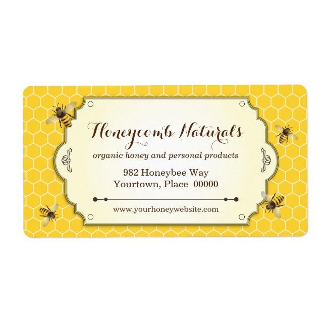 Etiqueta Endereço do remetente Handmade da abelha (Frente)