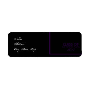 Etiqueta Endereço do remetente roxo e preto retro da