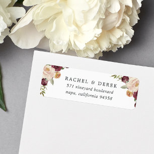 Etiqueta Endereço do remetente rústico da flor