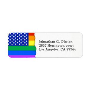 Etiqueta Endereço do remetente temático da bandeira