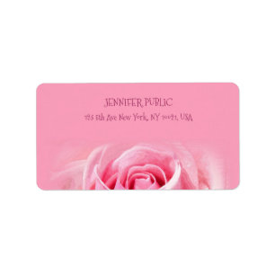 Etiqueta Endereço Elegante de Modelo Elegante Rosa Rosa Cor