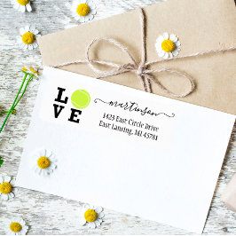 Etiqueta Endereço exclusivo da esfera amarela Tênis