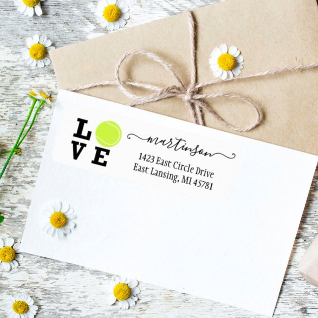 Etiqueta Endereço exclusivo da esfera amarela Tênis (Criador carregado)