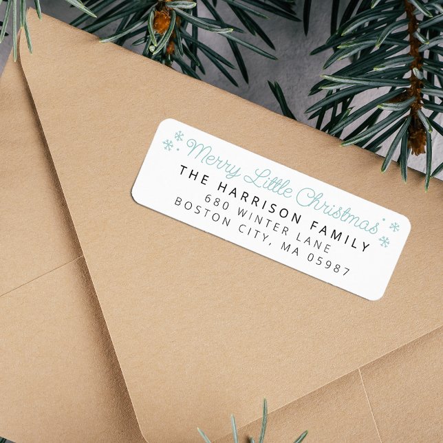 Etiqueta Endereço Festivo de Natal Alegre (Festive Merry Little Christmas Address Label)