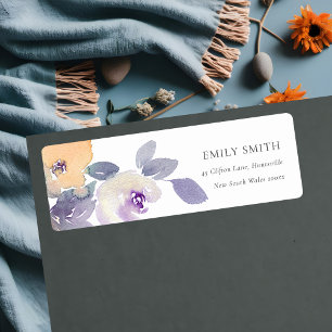 ETIQUETA ENDEREÇO FLORAL DA ROSA DE ÁGUA DA LÍNGUA AMARELA