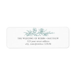 Etiqueta Endereço Floral Desenhado Da Mão De Prata Elegante