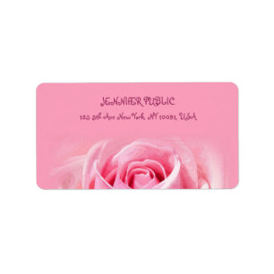 Etiqueta Endereço Floral Modelo Elegante Moderno Rosa Rosa