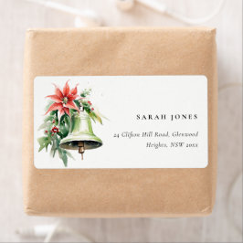 Etiqueta Endereço Foliar da Pine Poinsettia de Natal