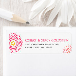 Etiqueta Endereço Groovy do Tipo Starburst Rosa Quente Bat 